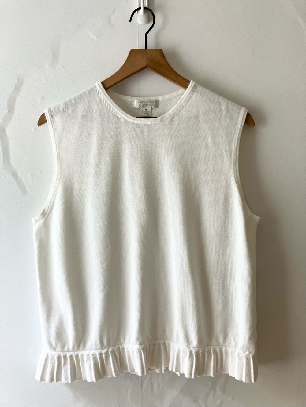 CHRISTOPHER & BANKS Pleated Hem Sweater Tank Top